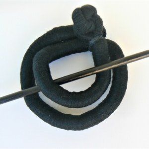 Ponytail holder, Stick slide fork, Total Black hair clip, Statement shawl brooch